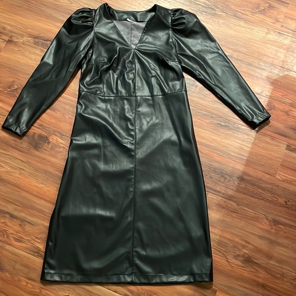 Women's Leather Look Dress - Picture 1 of 5